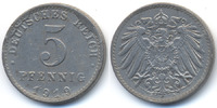 Ersatzmünze 1.WK 5 Pfennig Eisen – Stempelrisse und Bruch