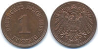 1 Pfennig 1896 E Kaiserreich großer Adler - Kupfer prägefrisch - winziger Fleck