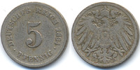 Kaiserreich 5 Pfennig großer Adler - Kupfer/Nickel -