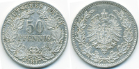 Kaiserreich 50 Pfennig kleiner Adler - Silber