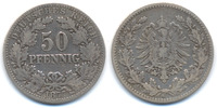 Kaiserreich 50 Pfennig kleiner Adler - Silber