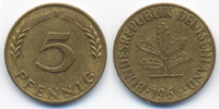 BRD 5 Pfennig Stahl/tombakplattiert -