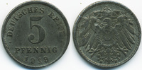 Ersatzmünze 1.WK 5 Pfennig Eisen - Stempelbruch
