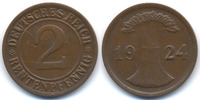 Weimarer Republik 2 Rentenpfennig Kupfer - Avers Stempelriss