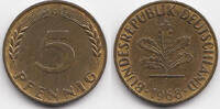 BRD 5 Pfennig Stahl/tombakplattiert -