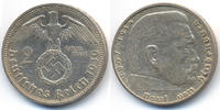 Drittes Reich 2 Reichsmark Hindenburg mit Hk – Wolken im Feld