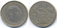 Spanien - Spain 5 Pesetas Francisco Franco 1939-1975 – dezentriert