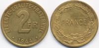 Frankreich - France 2 Francs Provisorische Regierung 1944-1947
