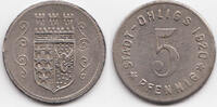 Rheinprovinz 5 Pfennig Ohligs – Eisen messingplattiert 1920 (Funck 404.3g) -