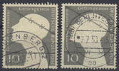 Bund 10 Pfennig 1953 Kriegsgefangene – Lot 2 Marken gestempelt