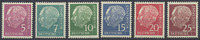 5 bis 25 Pfennig 1954 Bund Freimarkenausgabe Bundespräsident Heuss - Lumogen postfrisch