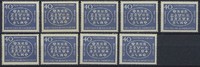 Bund 40 Pfennig 1963 100 Jahre Postkonferenz – Lot 9 Marken postfrisch