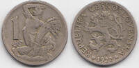 Tschechoslowakei - Czechoslovakia 1 Krone Erste Republik -