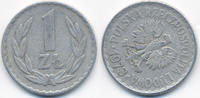 Polen - Poland 1 Zloty Volksrepublik 1949-1990 – starke Stempeldrehung