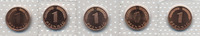 BRD 1 Pfennig Stahl/kupferplattiert - Lot 2000 ADFGJ