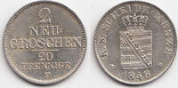 Sachsen-Albertinische Linie 2 Neugroschen (20 Pfennig) Friedrich August II. 1836-1854 -