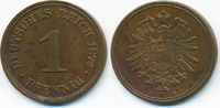 Kaiserreich 1 Pfennig kleiner Adler - Kupfer