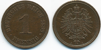 Kaiserreich 1 Pfennig kleiner Adler - Kupfer