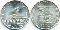Tschechoslowakei - Czechoslovakia 50 Kronen CSFR 1990-1992 – Raddampfer Bohemia