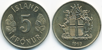Island - Iceland 5 Kronur Republik