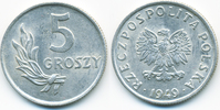 Polen - Poland 5 Groszy Volksrepublik 1949-1990 - Aluminium