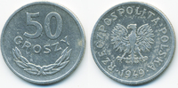 Polen - Poland 50 Groszy Volksrepublik 1949-1990 - Aluminium