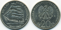 Polen - Poland 20 Zloty Volksrepublik 1949-1990 – Segelschiff Dar Pomorza