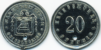 Bayern 20 Pfennig Geiselhöring - Zink nickelplattiert ohne Jahr (Funck 153.3Bb) Überprägung