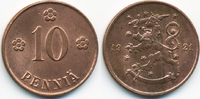 Finnland - Finland 10 Penniä Republik seit 1917