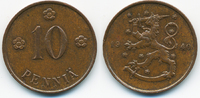 Finnland - Finland 10 Penniä Republik seit 1917
