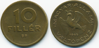 Ungarn - Hungary 10 Filler Erste Republik 1946-1949