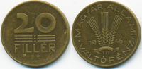 Ungarn - Hungary 20 Filler Erste Republik 1946-1949