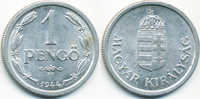 Ungarn - Hungary 1 Pengö Regierung Horthy 1920-1944