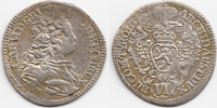 6 VI Kreuzer 1735 Haus Habsburg - Prag Carl VI. 1711-1740 fast sehr schön - etwas schwache Prägung