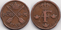 Schweden - Sweden 1 Oere Adolf Friedrich 1751-1771 -