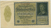 Deutsches Reich Inflation 1919-1924 10 000 Mark Rosenberg Nr. 69d – Firmendruck KN 7stellig -