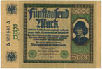 Deutsches Reich Inflation 1919-1924 5000 Mark Rosenberg Nr. 76 -