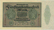 Deutsches Reich Inflation 1919-1924 500 000 Mark Rosenberg Nr. 87c - Reichsdruck KN 7stellig 2xVS Serie H -