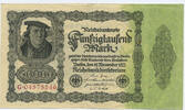 Deutsches Reich Inflation 1919-1924 50 000 Mark Rosenberg Nr. 79b - Reichsdruck KN 8stellig rot -