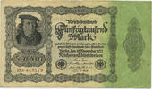 Deutsches Reich Inflation 1919-1924 50 000 Mark Rosenberg Nr. 79d - Firmendruck KN 6stellig -