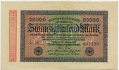 Deutsches Reich Inflation 1919-1924 20 000 Mark Rosenberg Nr. 84j – WZ Wellen KN 6stellig -