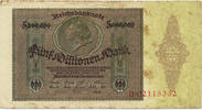 Deutsches Reich Inflation 1919-1924 5 Millionen Mark Rosenberg Nr. 88 -