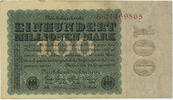 Deutsches Reich Inflation 1919-1924 100 Millionen Mark Rosenberg Nr. 106a – Reichsdruck WZ Eichenlaub -