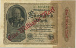 Deutsches Reich Inflation 1919-1924 1 Milliarde Mark Rosenberg Nr. 110c – Firmendruck KN 6stellig grün ohne FZ -