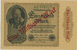 Deutsches Reich Inflation 1919-1924 1 Milliarde Mark Rosenberg Nr. 110f – Firmendruck Papier braun WZ Kreuzblüten KN und FZ Grün -