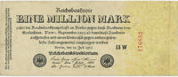 Deutsches Reich Inflation 1919-1924 1 Million Mark Rosenberg Nr. 92c – Firmendruck KN 6stellig nach außen -