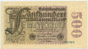 Deutsches Reich Inflation 1919-1924 500 Millionen Mark Rosenberg Nr. 109f – Firmendruck WZ Ringe KN 6stellig FZ AK -