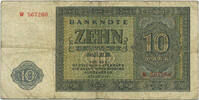 Alliierte Besetzung SBZ - DDR 10 Mark Rosenberg Nr. 343a – KN 6stellig davor 1 Buchstabe W -