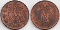 10 Penniä 1915 Finnland - Finland Nikolaus II. von Russland 1894-1917 prägefrisch - winziger Randfehler