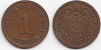 Kaiserreich 1 Pfennig großer Adler - Kupfer -